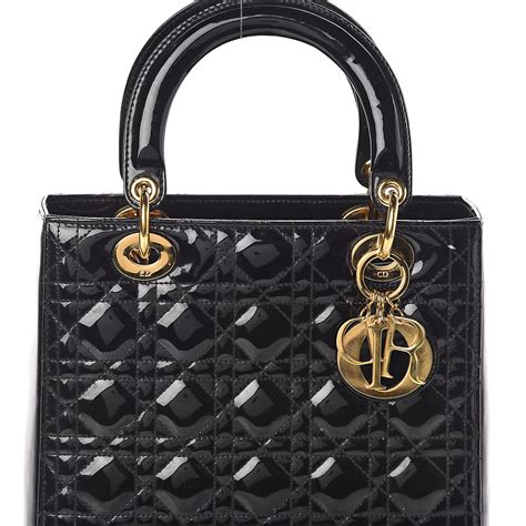 lady dior patent black